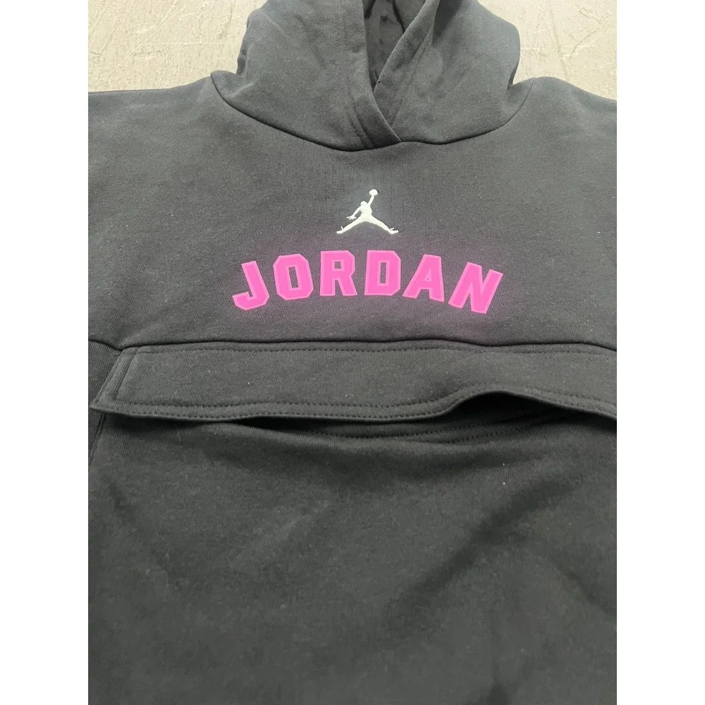 Nike Air Jordan Hoodie Kids‎ L 12-13 Years Black Graphic Long Sleeve Winter NWT
